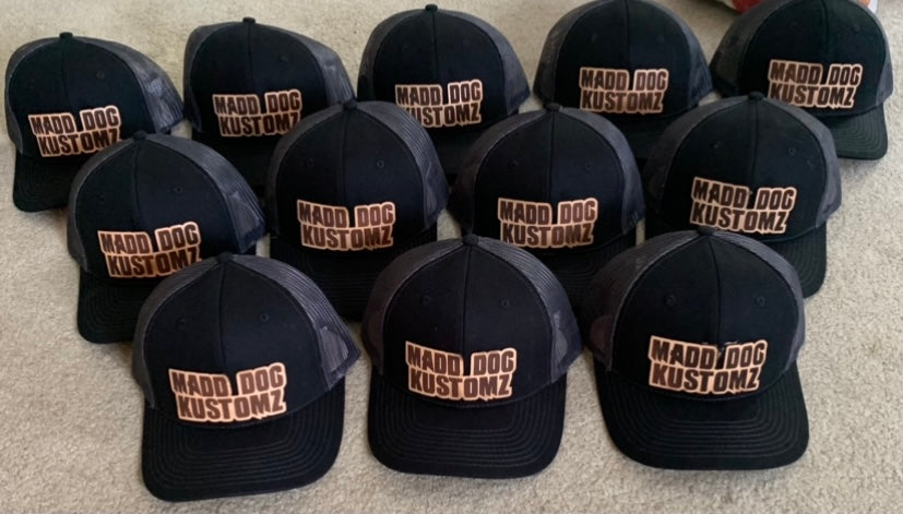 Madd Dog Kustomz leather patch hat