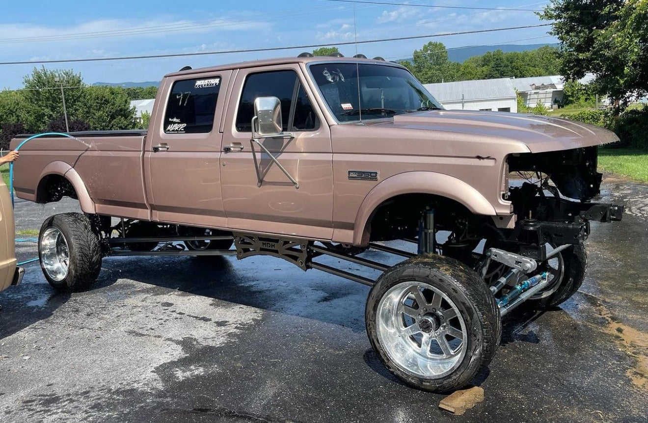 Ford truck with custom suspension fabrication